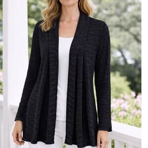 Tianello Palmia Flow Jacket size Large Knit Jersey Jacquard Stripe Lagenlook